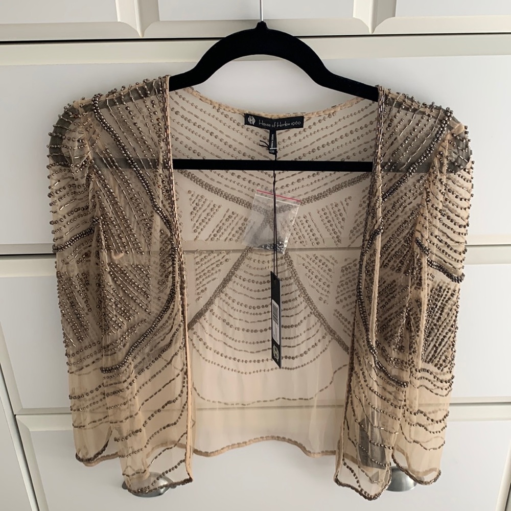 House of Harlow beaded top/cardigan